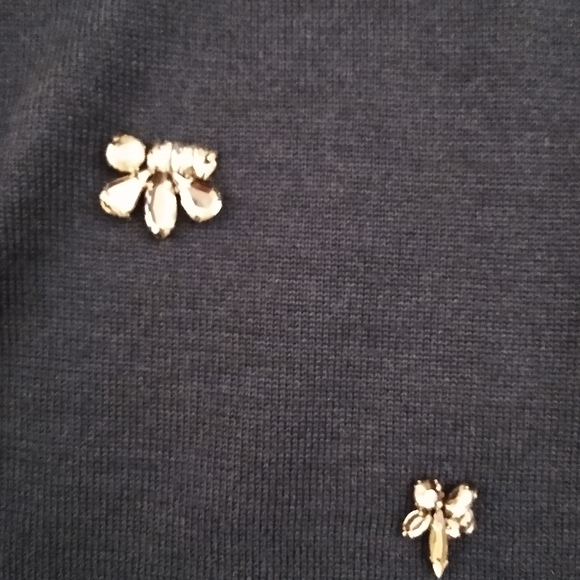 Ann Taylor Blue Jeweled Sweater - Picture 3 of 5